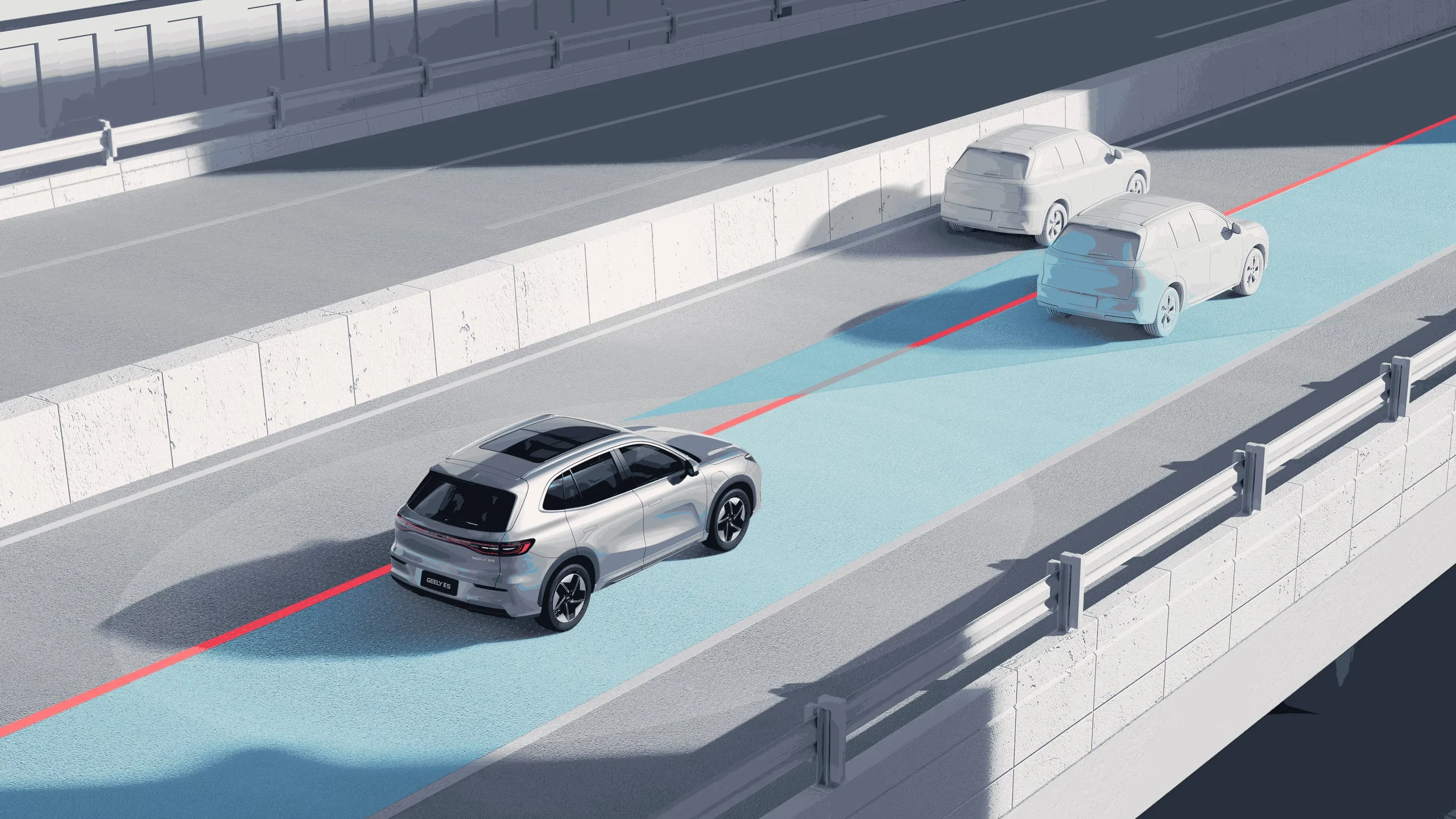 GEELY E5 ELEKTROMOS SUV 17 GEELY MENTES E5 sávtartó asszisztens