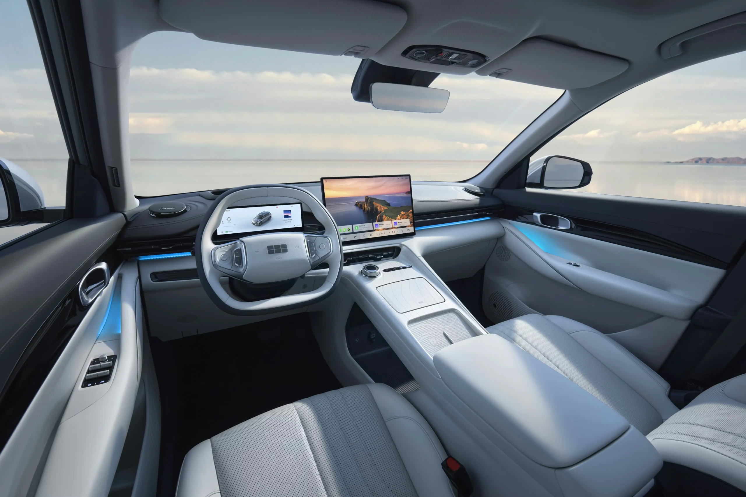 GEELY E5 DIGITÁLIS ÉLMÉNY MINDEN ÚTON: A 15,4” HD érintőkijelző intuitív kezelést és modern digitális élményt kínál minden utazás során.