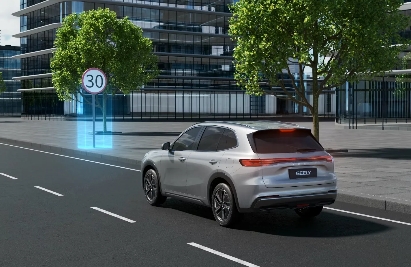 GEELY STARRAY EM-i 23 GEELY MENTES STARRAY JELZŐTÁBLA ASSZISZTENS: Automatikusan érzékeli és megjeleníti a sebességkorlátozó és egyéb fontos közlekedési jelzéseket.