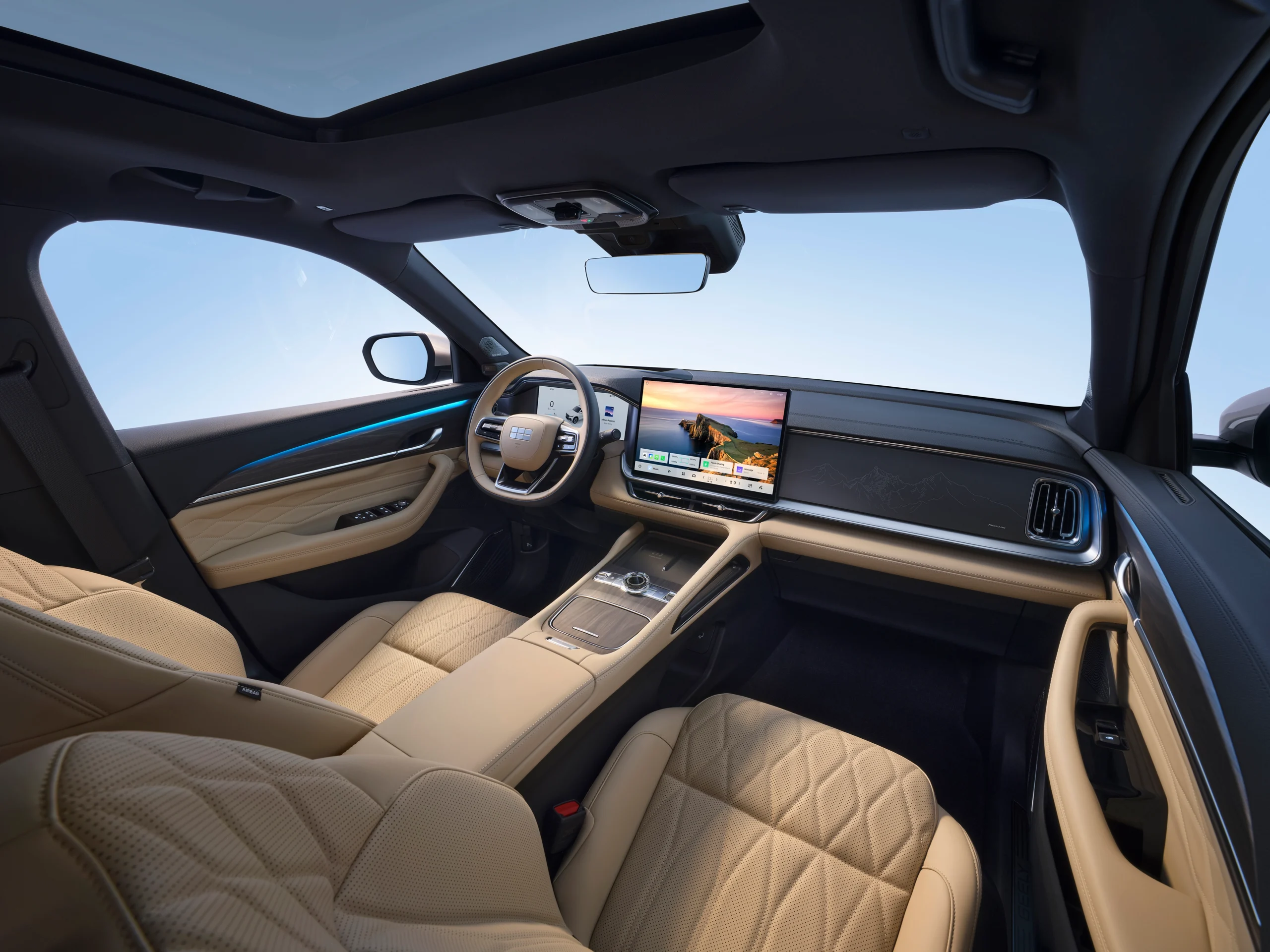 GEELY MONJARO EM-i 8 ERGONOMIKUS ÜLÉSEK Fűthető, szellőztethető első ülések 8 pontos, 6 programos masszázsfunkcióval a maximális utazási komfortért.